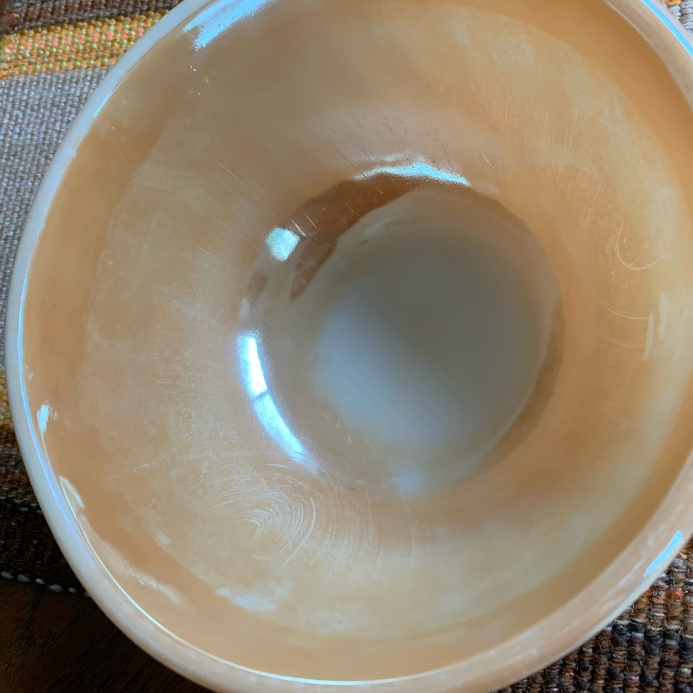 Vintage Fire King Peach Lustre Milk Glass Bowl - Picture 5 of 5